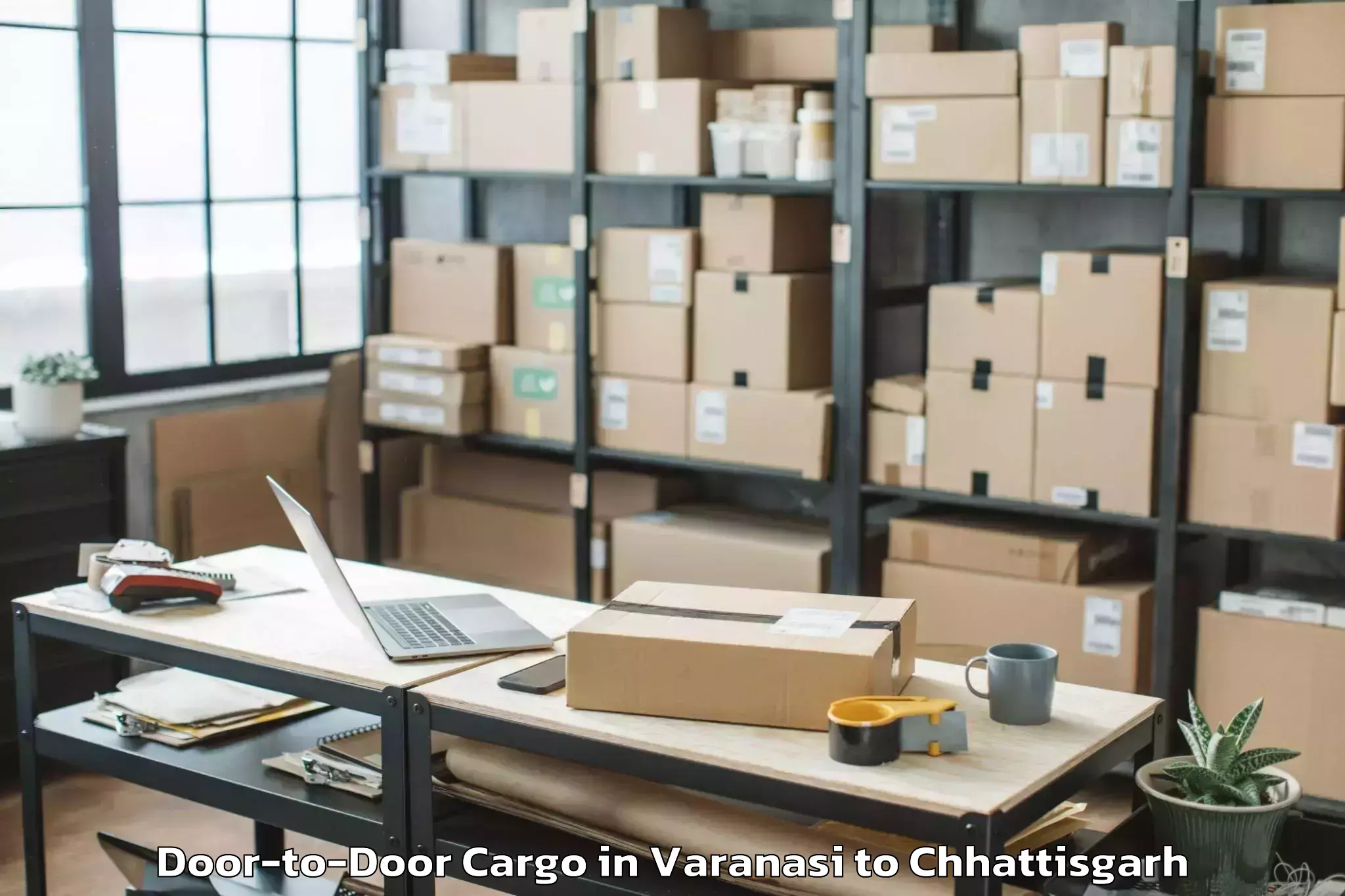 Easy Varanasi to Bishrampur Door To Door Cargo Booking